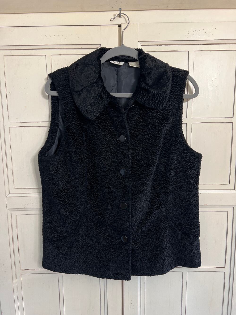 EP Pro size large womens black boucle knit golf vest